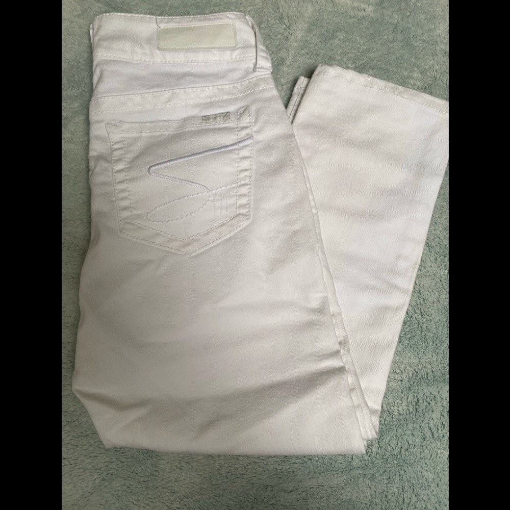 Seven 7 White cropped jeans